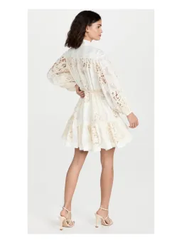 Zimmermann Andie Drop Waist Mini Dress White Size 12 for rent on The Volte - image 2