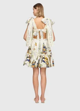Leo Lin La Vida Bowtie Mini Dress Print Size 10 for rent on The Volte - image 2