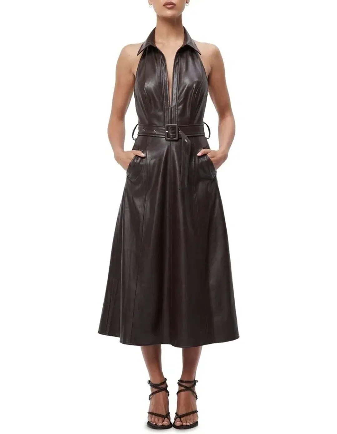 Mossman Opulence Maxi Dress Chocolate Size 14  for rent on The Volte - main image