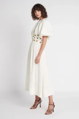 Aje Virtuous Asymmetric Midi Dress White Size 10 for rent on The Volte - image 2