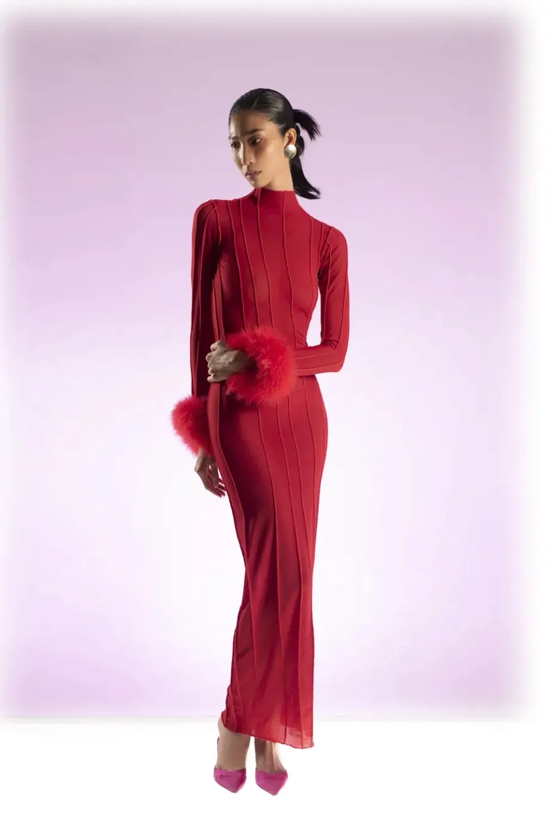 Fancì Club Silky Dress Red Size S for rent on The Volte - main image