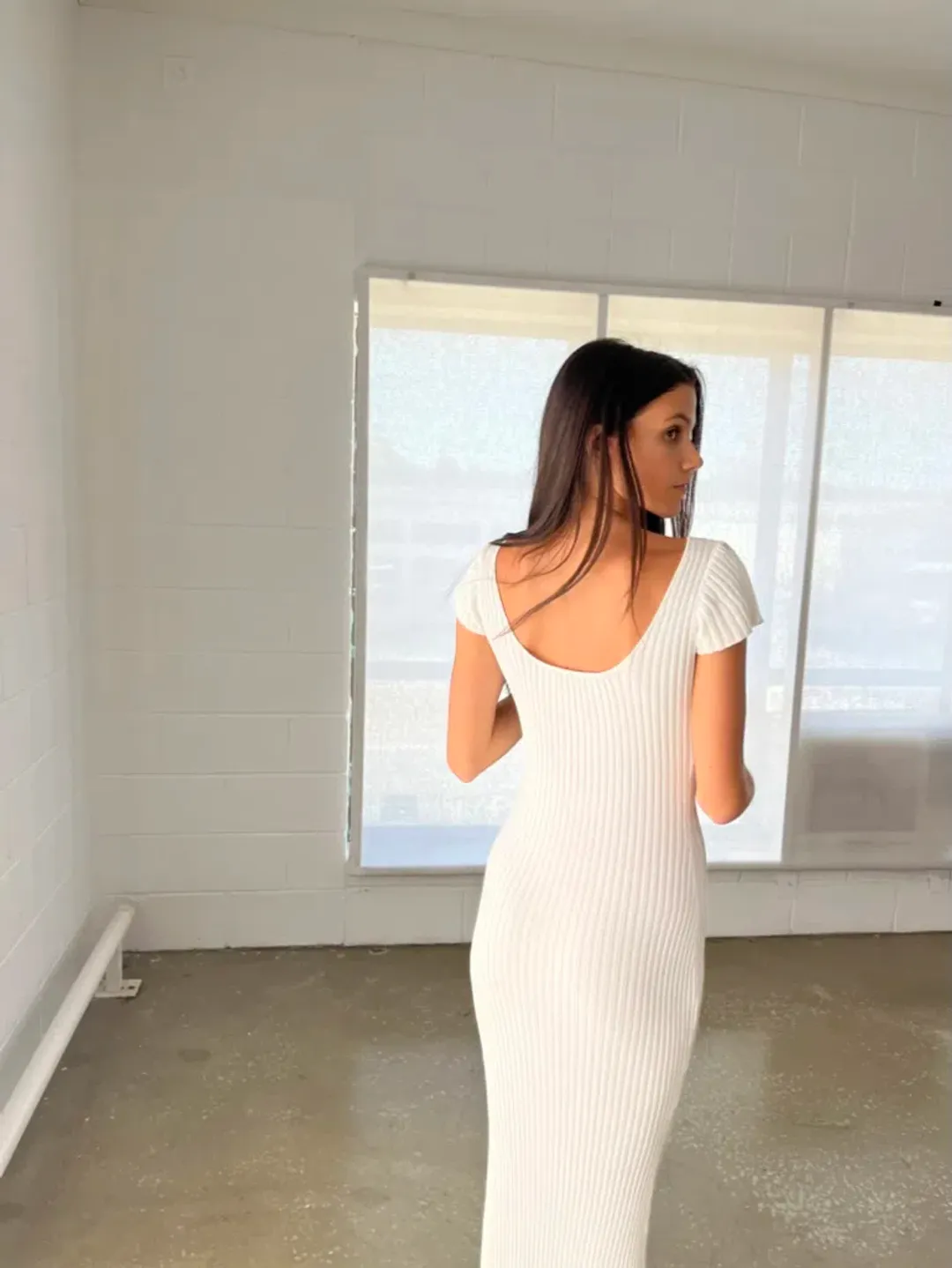 Bec & Bridge Millie Knit Midi Dress White Size 6 for rent on The Volte - main image