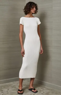 Bec & Bridge Millie Knit Midi Dress White Size 6 for rent on The Volte - image 1