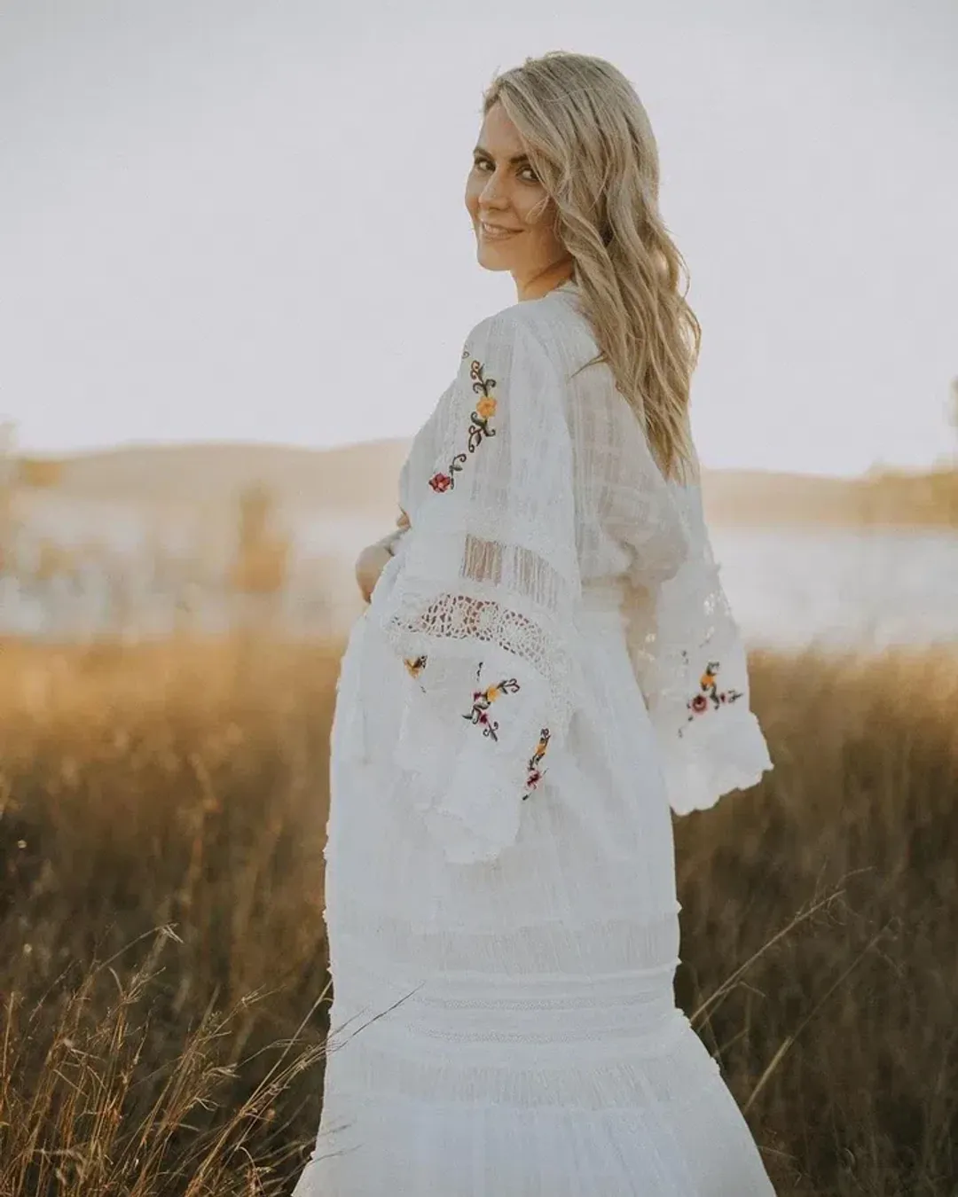 Fillyboo Charm Your Way Embroidered Maxi Dress White Size L for rent on The Volte - main image