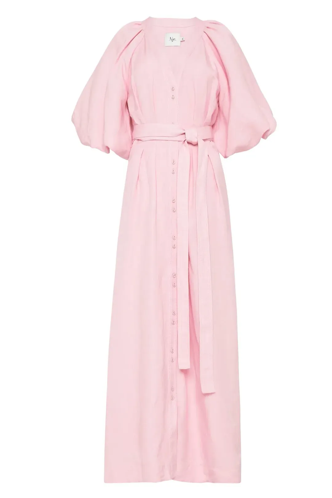 Aje Evermore Midi Dress Rose Pink Size 8  for rent on The Volte - main image