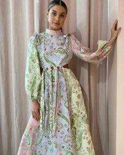 Alemais Marta Cutout Midi Dress Print Size 8  for rent on The Volte - image 4