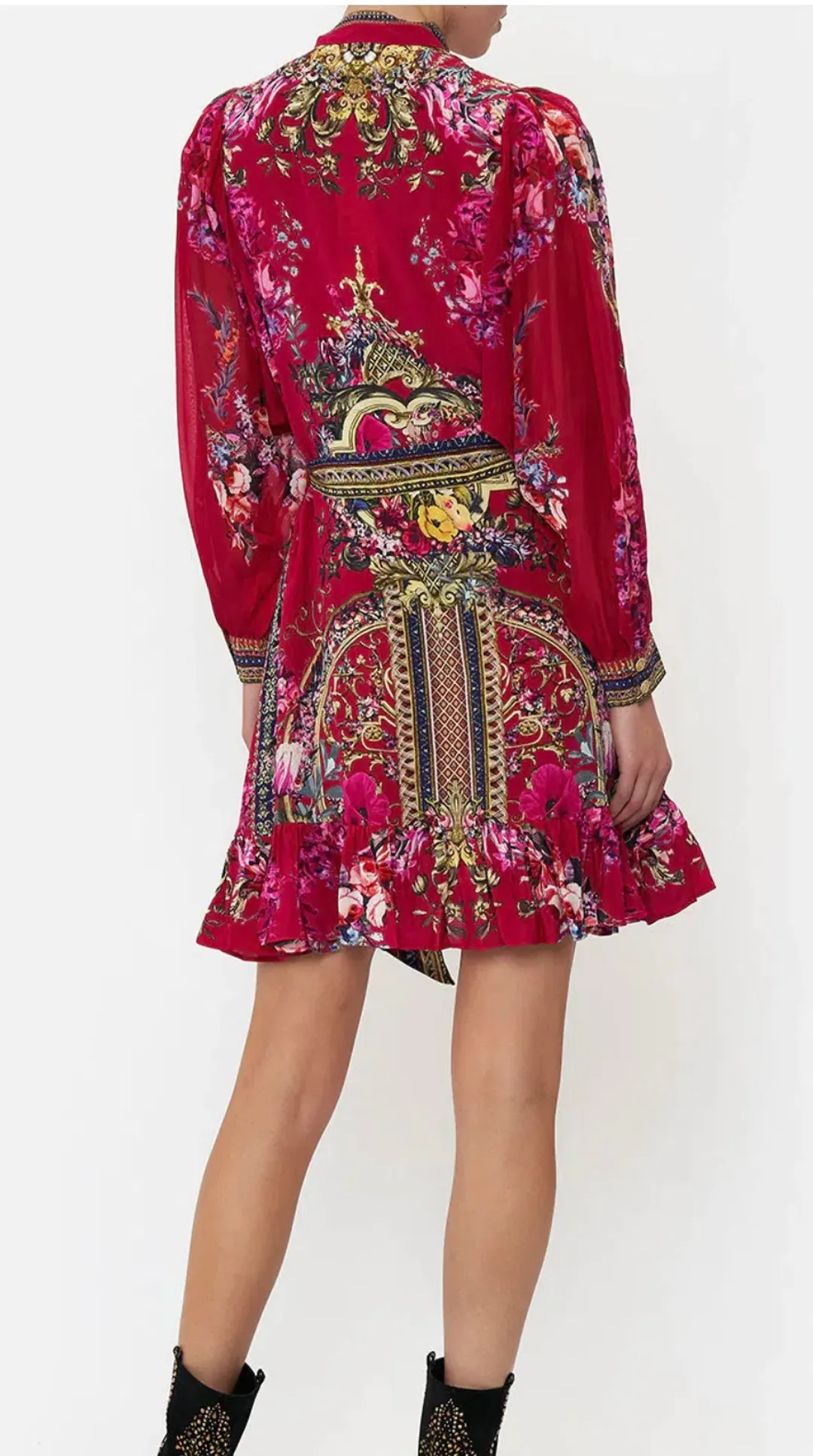 Camilla Drop Sleeve Shirt Mini Dress Boheme Blooms Size XL / AU 16 for rent on The Volte - main image