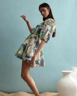 Alemais Farrah Ruffle Mini Dress Print Size 14  for rent on The Volte - image 3