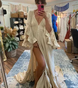 We Are Reclamation Dreams Like These Gown Beige - One Size Fits Most (Aus 6-18) for rent on The Volte - image 9