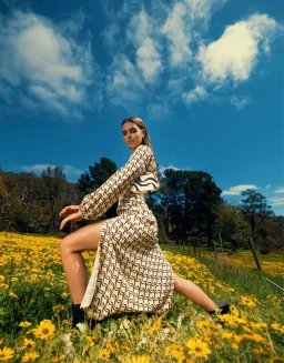 The Wolf Gang Marrakesh Cut Out Dress Black Wave Print Size 6 for rent on The Volte - image 4