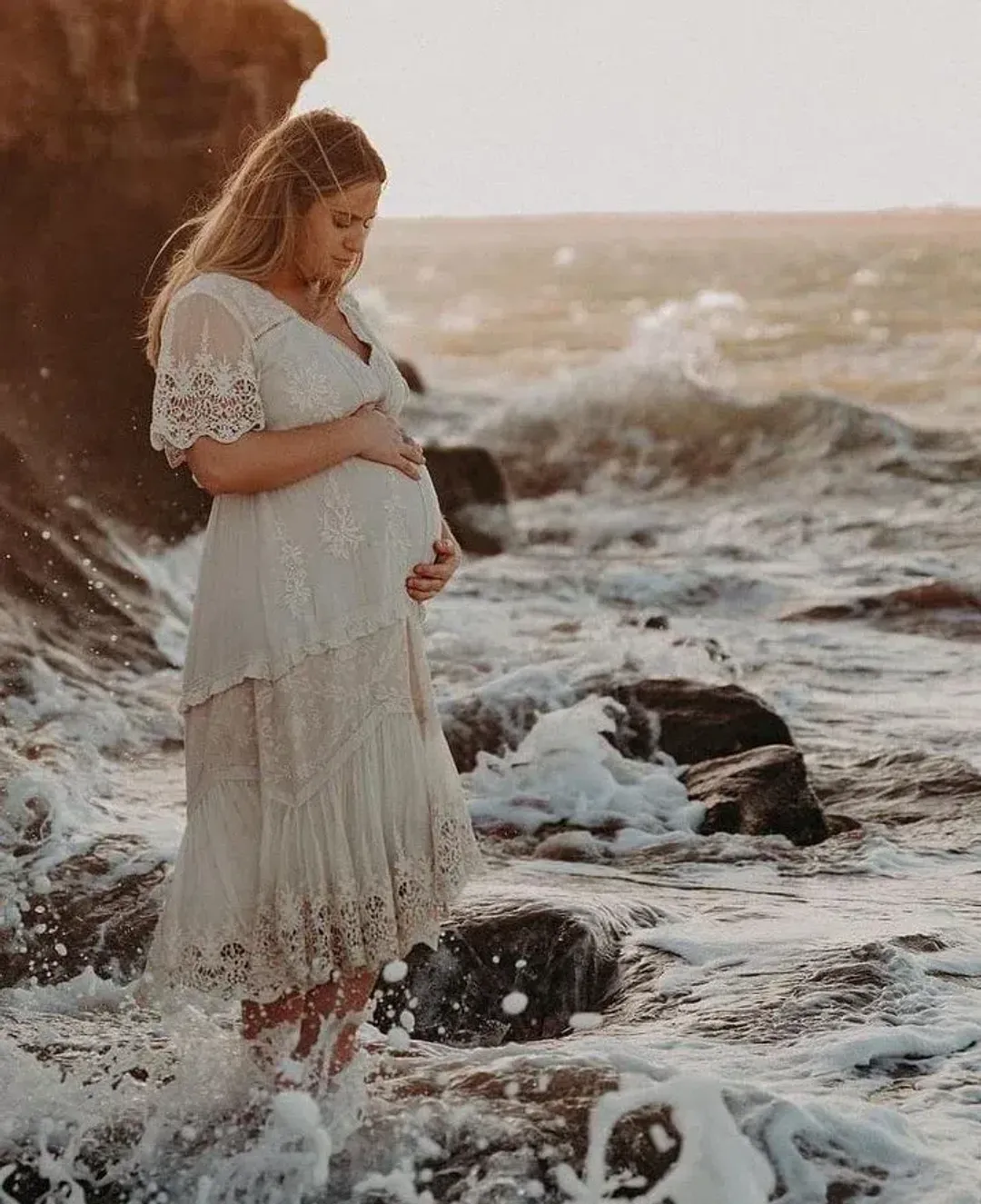 Spell & The Gypsy Maggie Embroidered Midi Dress Cream Size XS for rent on The Volte - main image