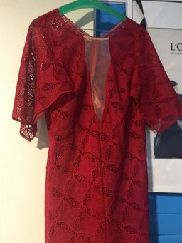 Manning Cartel Red lace dress for rent on The Volte - image 5