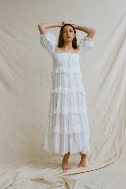 Rooh Collective Esha II Maxi Dress White Size L/AU 10 for rent on The Volte - image 1
