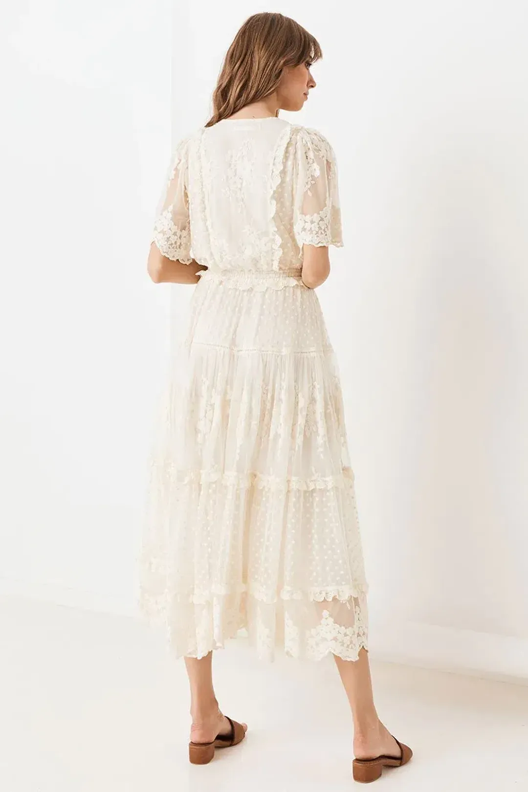 Spell & the Gypsy Dawn Lace Gown Cream Size XS for rent on The Volte - main image