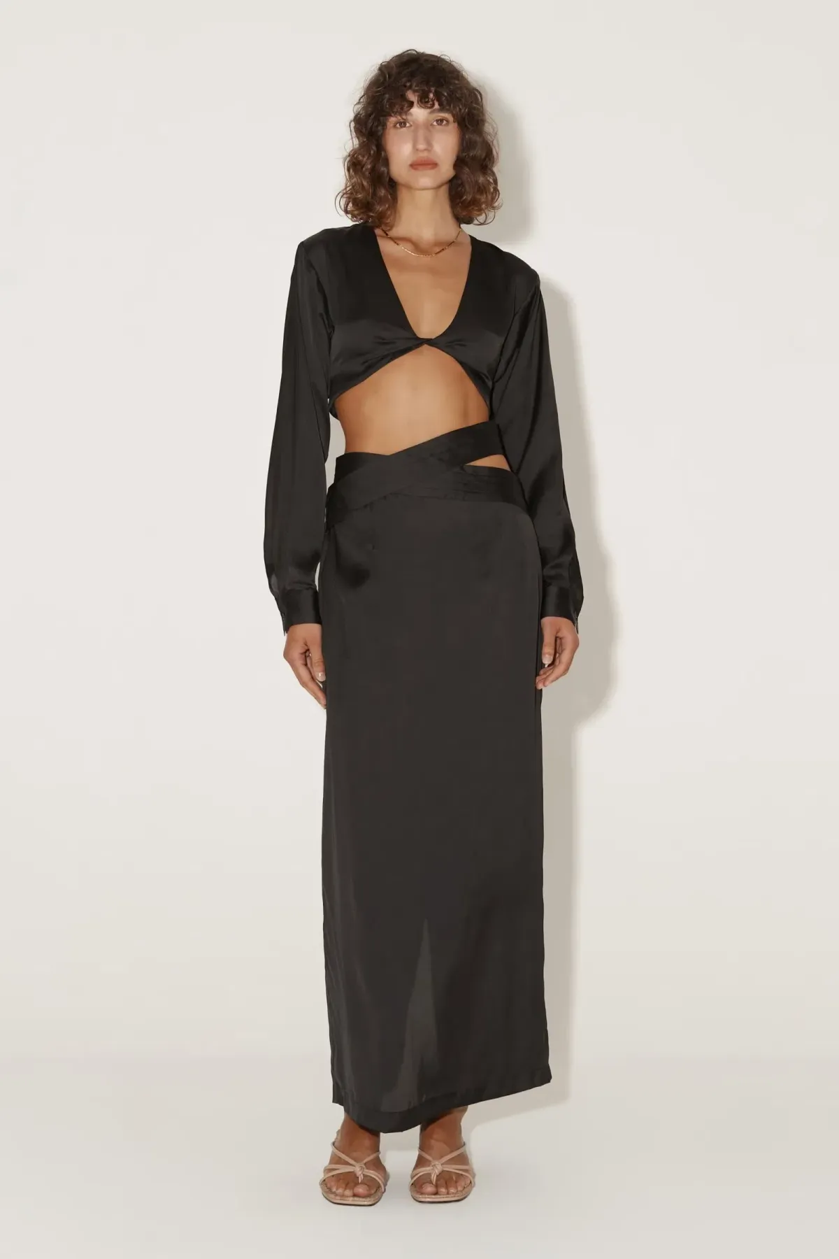 Hansen & Gretel Sofia Shirt and Shimma Skirt Set Black Size 8 for rent on The Volte - main image