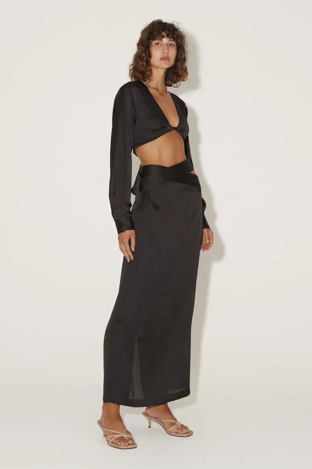 Hansen & Gretel Sofia Shirt and Shimma Skirt Set Black Size 8 for rent on The Volte - main image