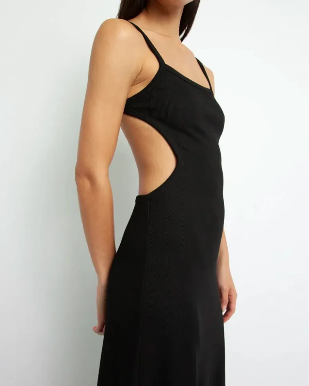 Christopher Esber Backless Wire Back Dress Black Size 6  for rent on The Volte - main image