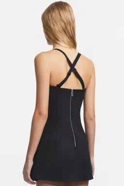 Dion Lee Accordion Pleat Mini Dress Black Size 6 for rent on The Volte - image 3