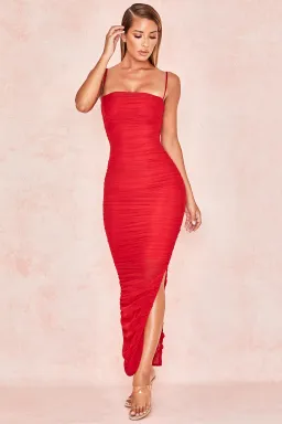 House of CB Fornarina Mesh Maxi Dress Red Size 6 for rent on The Volte - image 1