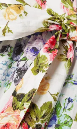 Zimmermann Net-Sustain Tiered Organic Linen Mini Wrap Dress Floral Size 1 / AU 10 for rent on The Volte - image 4