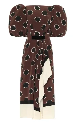 Johanna Ortiz Unexpected Territory Puff-Sleeve Silk Dress Size 2 for rent on The Volte - image 4