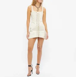 Dion Lee Laced Utility Corset Dress Unbleached White Size 6 for rent on The Volte - image 1