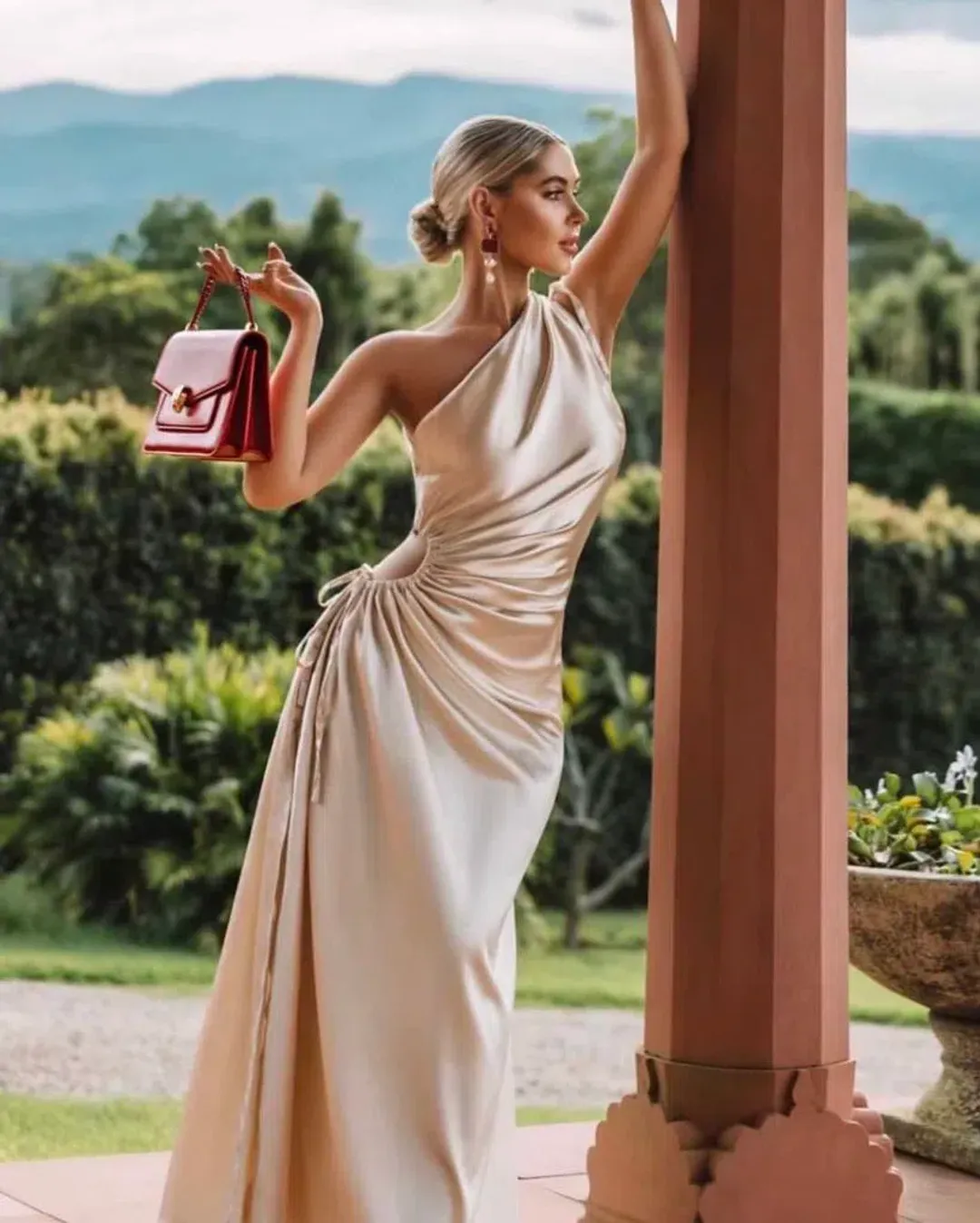 Sonya Moda Nour Ocean Pearl Maxi Dress Off White/Beige Size 6 for rent on The Volte - main image