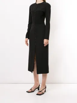 Dion Lee Front-Slit Midi Silk Dress Black Size 8 for rent on The Volte - image 2