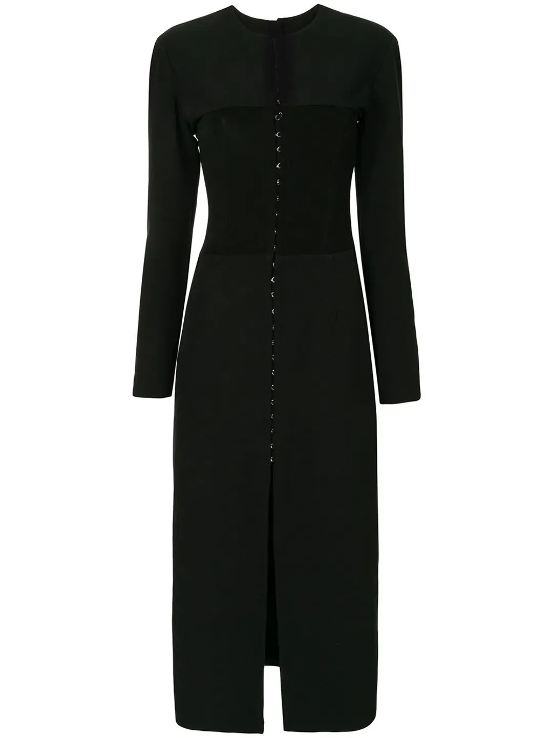 Dion Lee Front-Slit Midi Silk Dress Black Size 8 for rent on The Volte - main image