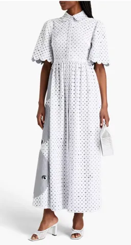 Huishan Zhang Reversible Broderie Anglaise Dress Print White Size AU 6 for rent on The Volte - image 3