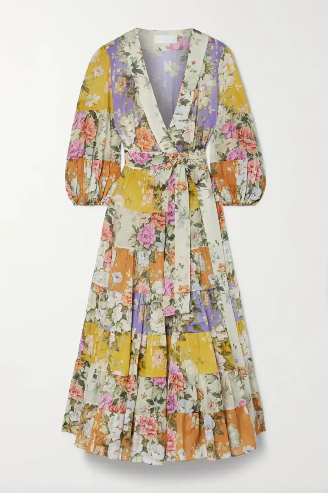 Zimmermann Pattie Wrap Midi Wrap Dress Print Size 4  for rent on The Volte - main image