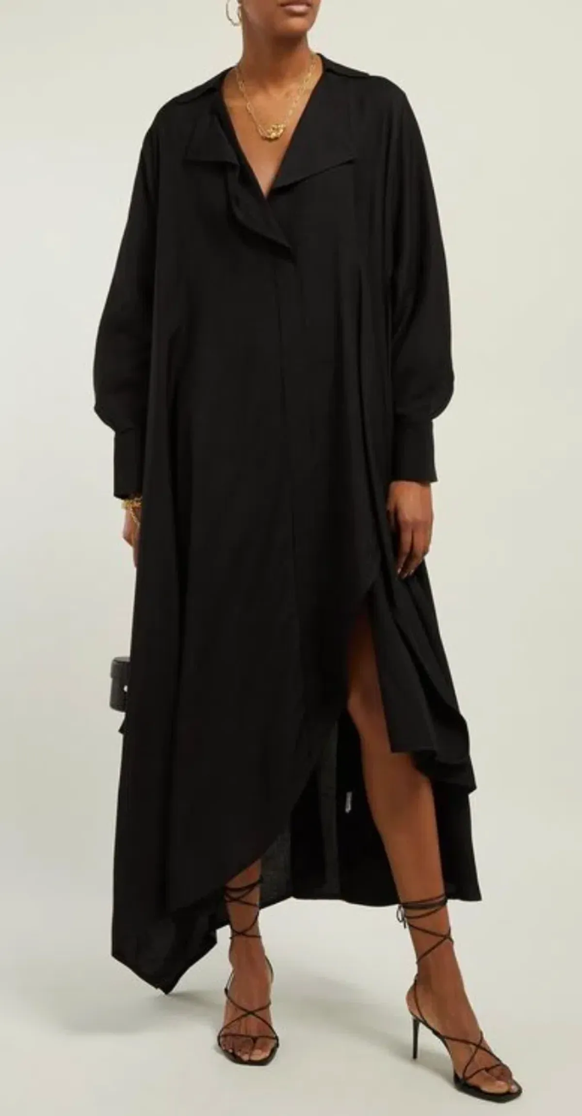 Jacquemus Rosaria Twill Dress In Black Size 6  for rent on The Volte - main image