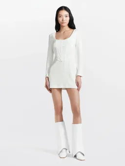 Dion Lee Rib Corset Mini Dress Ivory Size 4 for rent on The Volte - image 1