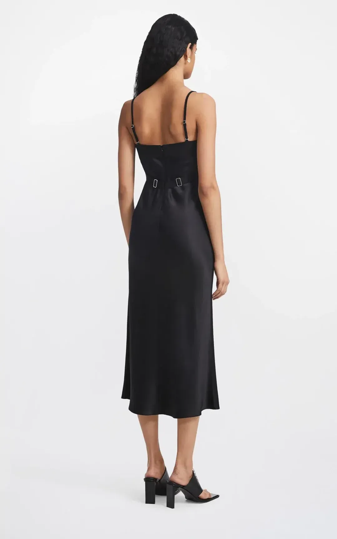 Dion Lee Lace E-Hook Slip Dress Black Size 6 for rent on The Volte - main image