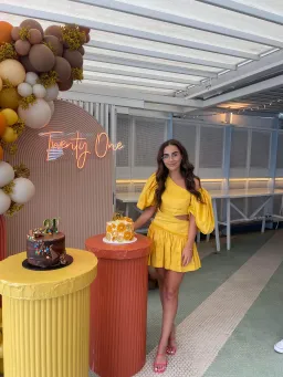 AJE Chateau Mini Dress In Sunshine Size 8  for rent on The Volte - image 3