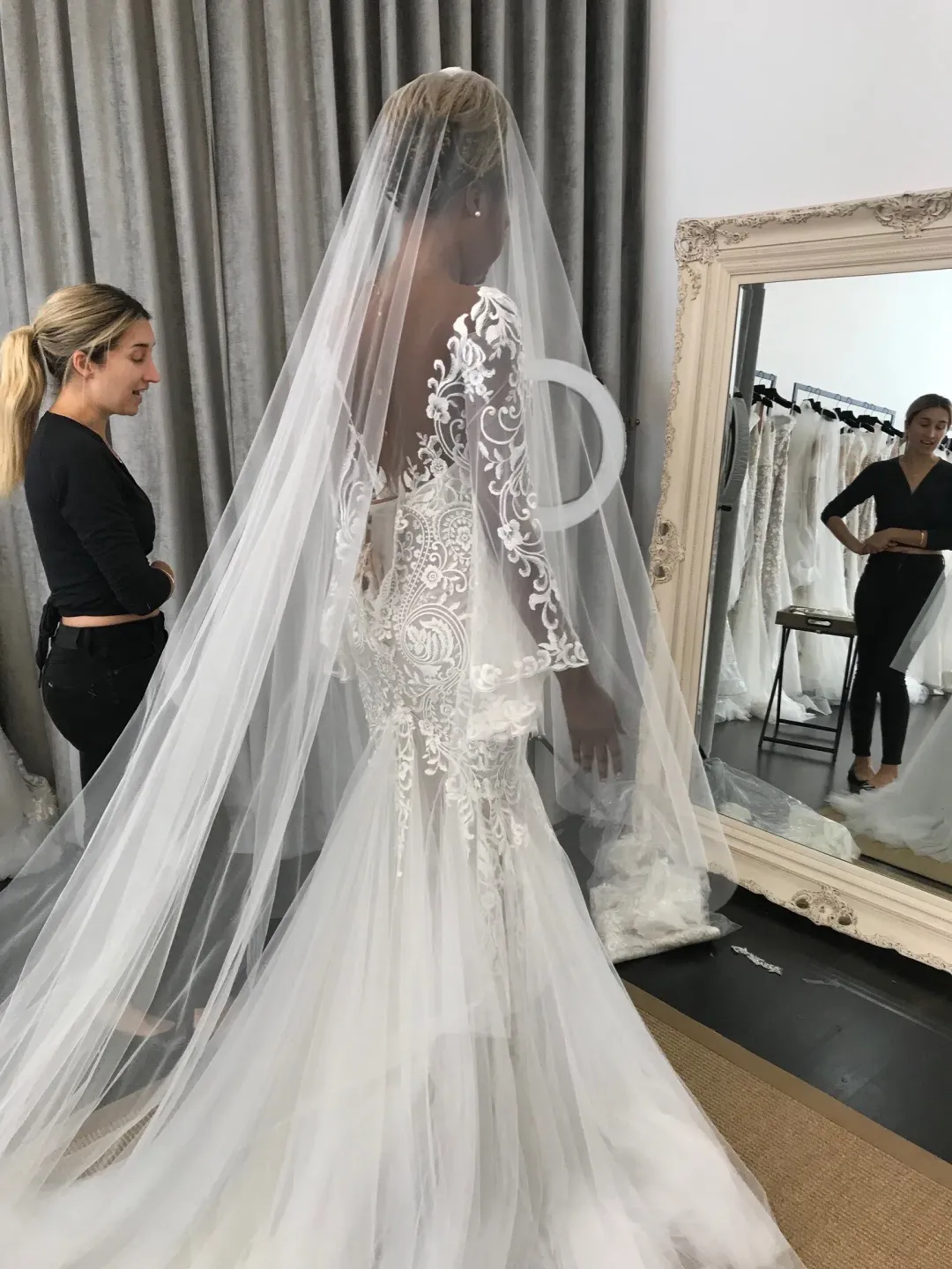 Leah Da Gloria Custom Made Wedding Dress White Size 6  for rent on The Volte - main image