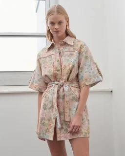 Alemais Patricia Mini Shirt Dress Print Size 6 for rent on The Volte - image 1