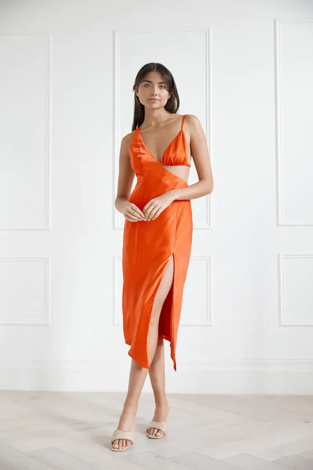 San Sloane Orisis Dress Orange Size 6  for rent on The Volte - main image