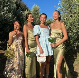 Self Portrait Watercolour Taffeta Mini Dress Light Blue Size XS for rent on The Volte - image 1