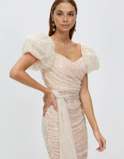 Bariano Powder Puff Sleeve Mini Dress Sequin Size 8  for rent on The Volte - image 3