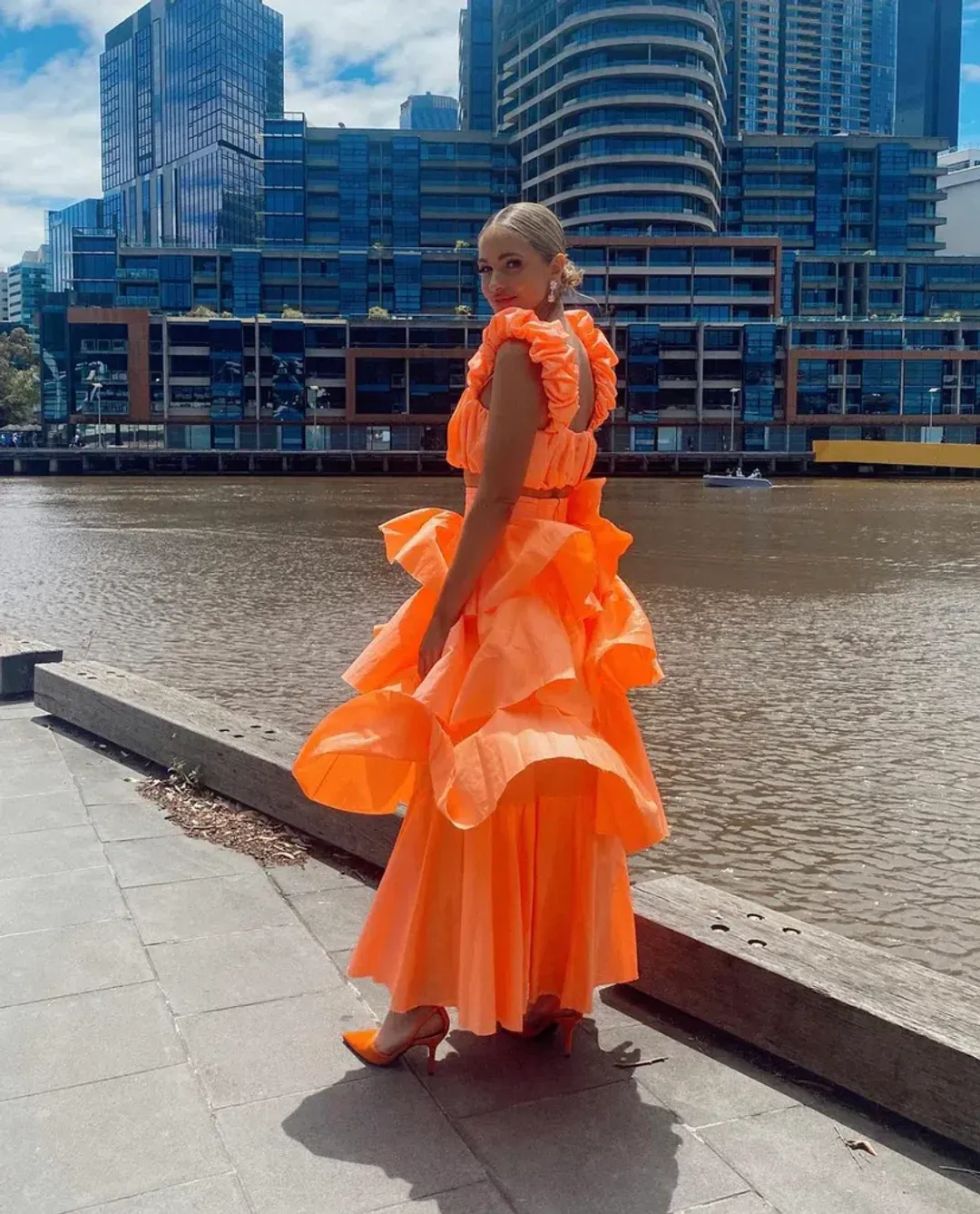 Aje Medina Crop & Skirt Set Orange Size 6 for rent on The Volte - main image