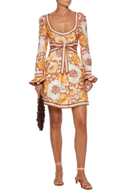 Zimmermann Super Eight Mini Dress Print Size 0 for rent on The Volte - image 1