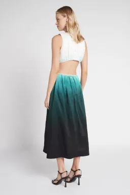 Aje Cosmos Cutout Midi Dress Teal Ombre Size 8 for rent on The Volte - image 4