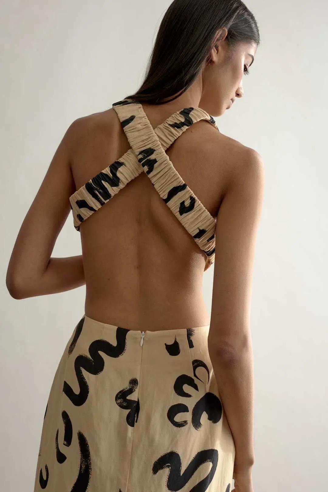 Alemais Brush Stroke Twist Dress Print Size 10 for rent on The Volte - main image