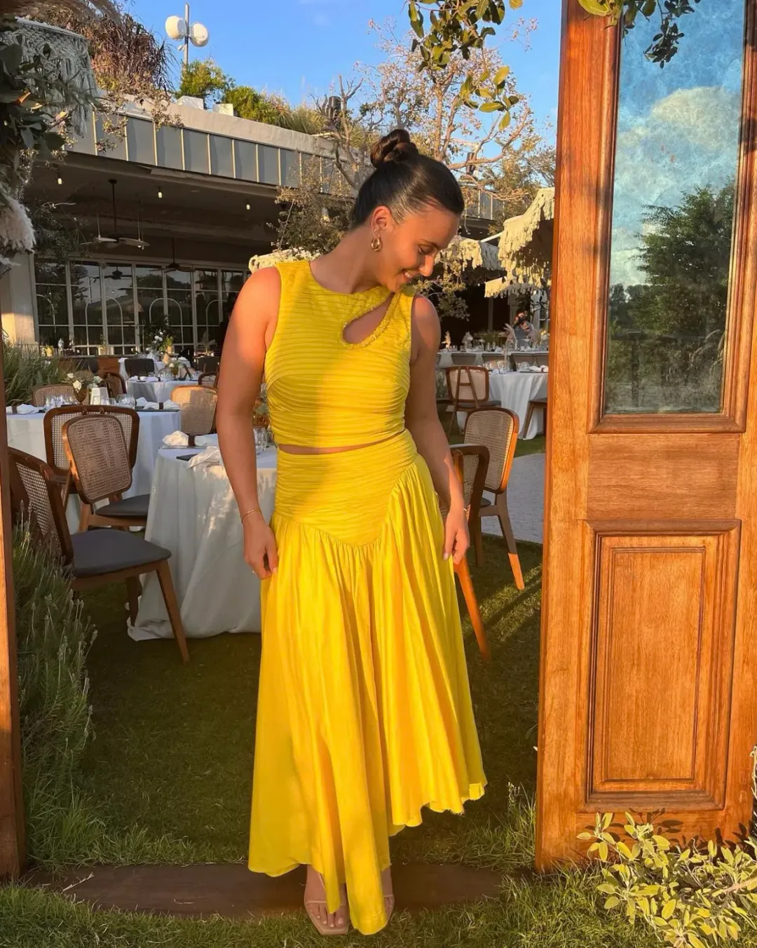 Aje The Jolie Asymmetric Cut Out Set Size 8 Sun Shower Yellow Size 8 for rent on The Volte - main image