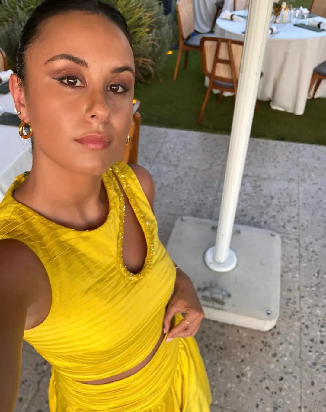 Aje The Jolie Asymmetric Cut Out Set Size 8 Sun Shower Yellow Size 8 for rent on The Volte - main image