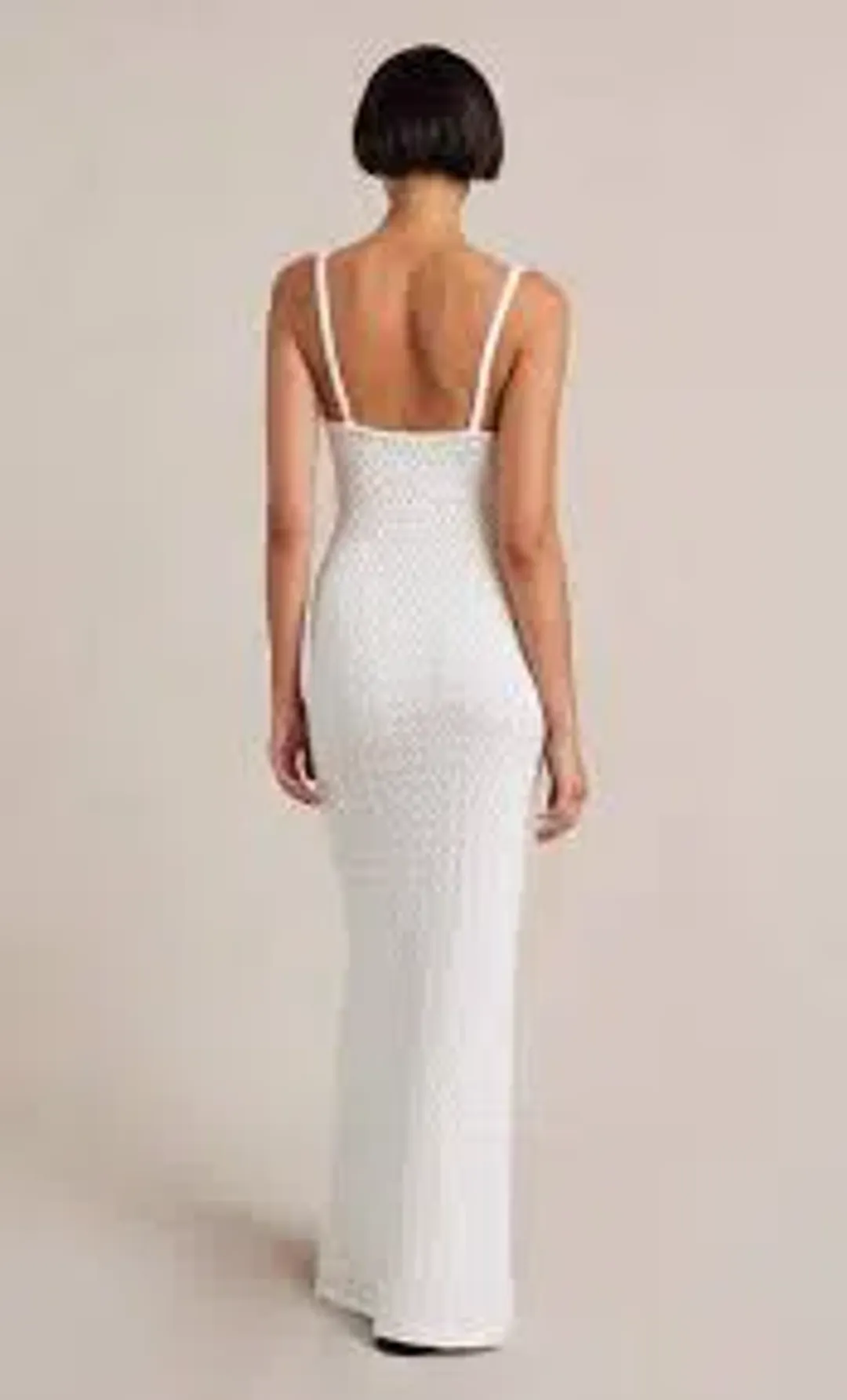 Bec and Bridge Effie Knit Key Maxi Dress Ivory Size 10 for rent on The Volte - main image