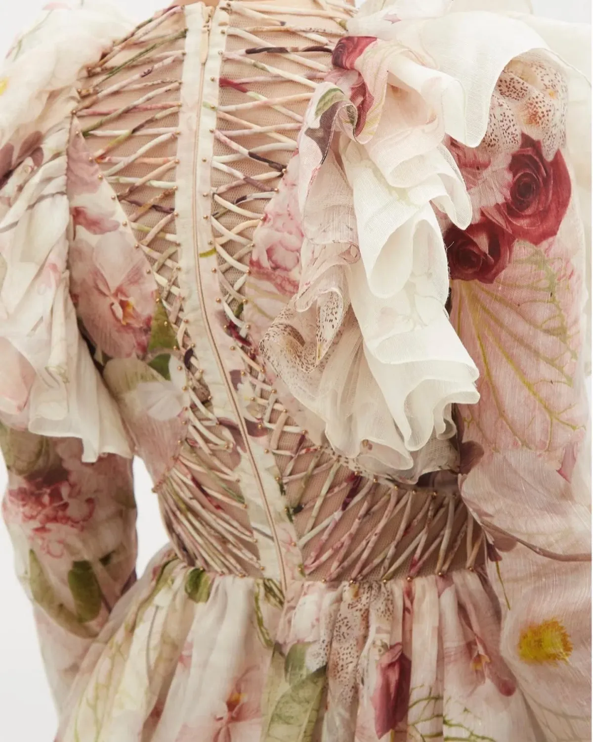 Zimmermann Dancer Laced Mini Dress Floral Size 4 / AU 16 for rent on The Volte - main image