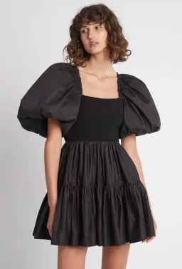 Aje Casa Puff Sleeve Mini Knit Dress Black Size 14 for rent on The Volte - image 2