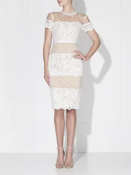 Love Honor Ava Lace Midi Dress White Nude Size 8 for rent on The Volte - image 1
